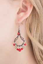 Load image into Gallery viewer, Paparazzi Dazzling Date Night - Red Beads - Silver Earrings - $5 Jewelry With Ashley Swint