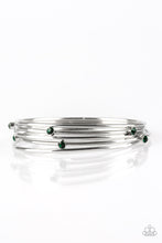 Load image into Gallery viewer, Paparazzi Delicate Decadence - Green Rhinestone - Set of 5 Bracelets - $5 Jewelry With Ashley Swint