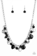 Load image into Gallery viewer, Paparazzi Flirtatiously Florida - Black - Shiny Silver Beads - Silver Chain Necklace &amp; Earrings - $5 Jewelry With Ashley Swint