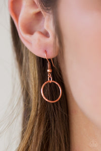 Paparazzi Full Frame - Copper - Necklace and matching Earrings - $5 Jewelry With Ashley Swint