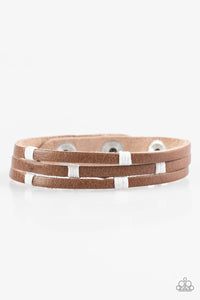 Paparazzi Get Lost In Nature - White - Leather Bracelet - $5 Jewelry With Ashley Swint