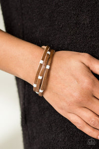 Paparazzi Get Lost In Nature - White - Leather Bracelet - $5 Jewelry With Ashley Swint