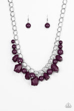 Load image into Gallery viewer, Paparazzi Gorgeously Globetrotter - Purple - Beads - Double Silver Chain Necklace &amp; Earrings - $5 Jewelry With Ashley Swint