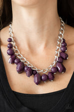 Load image into Gallery viewer, Paparazzi Gorgeously Globetrotter - Purple - Beads - Double Silver Chain Necklace &amp; Earrings - $5 Jewelry With Ashley Swint