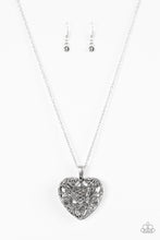 Load image into Gallery viewer, Paparazzi Heartless Heiress - Silver Rhinestones - Heart - Necklace &amp; Earrings - $5 Jewelry With Ashley Swint
