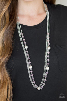Paparazzi High Standards - Pink - Silver Necklace & Earrings - $5 Jewelry With Ashley Swint