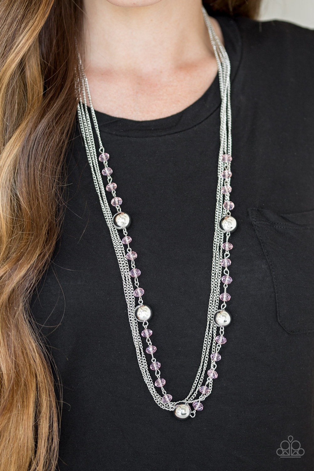 Paparazzi High Standards - Pink - Silver Necklace & Earrings - $5 Jewelry With Ashley Swint