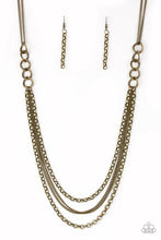 Load image into Gallery viewer, Paparazzi Mechanical Mayhem - Brass - Bold Chain - Necklace &amp; Earrings - $5 Jewelry With Ashley Swint