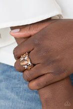 Load image into Gallery viewer, Paparazzi Modern Moonwalk - Brown Moonstone - White Rhinestones - Ring - $5 Jewelry with Ashley Swint