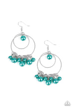 Load image into Gallery viewer, Paparazzi New York Attraction - Green Pearls - Silver Earrings - $5 Jewelry With Ashley Swint