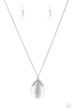 Load image into Gallery viewer, Paparazzi Nightcap and Gown - White - Teardrop Moonstone - Necklace &amp; Earrings - $5 Jewelry With Ashley Swint