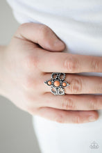 Load image into Gallery viewer, Paparazzi Outback Oasis - Orange Stones - Silver Studded Ring - $5 Jewelry With Ashley Swint
