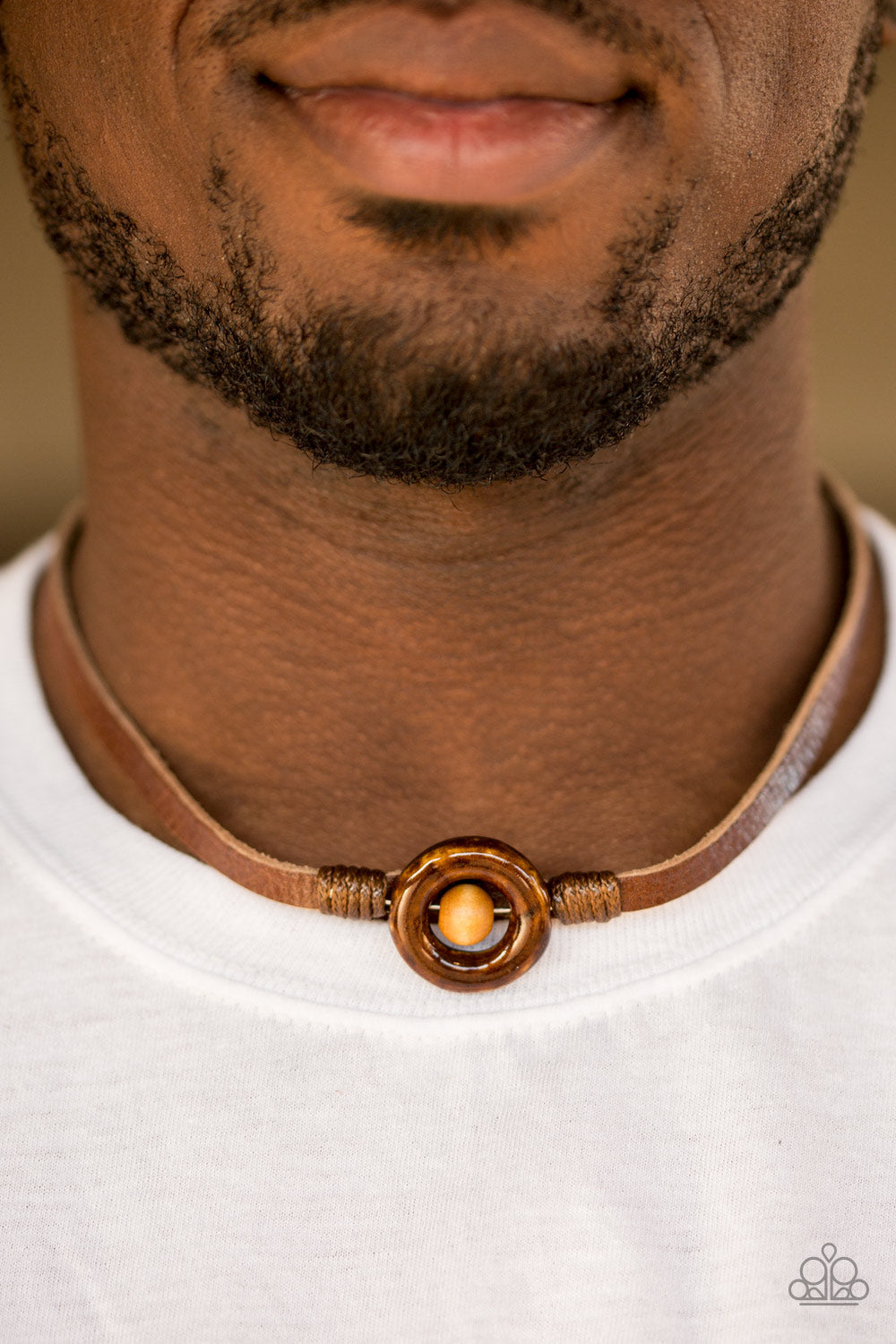 Paparazzi Outdoor Style - Brown - Leather Band - Button Loop Closure - Urban Necklace - $5 Jewelry With Ashley Swint