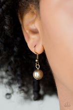Load image into Gallery viewer, Paparazzi Party Pearls - Brass Pearls - White Rhinestones - Necklace &amp; Earrings - $5 Jewelry With Ashley Swint