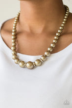 Load image into Gallery viewer, Paparazzi Party Pearls - Brass Pearls - White Rhinestones - Necklace &amp; Earrings - $5 Jewelry With Ashley Swint