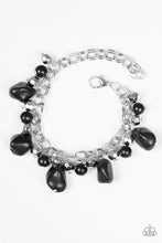 Load image into Gallery viewer, Paparazzi Practical Paleo - Black Stones - Double Chain Silver Bracelet - $5 Jewelry With Ashley Swint
