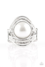 Load image into Gallery viewer, Paparazzi Quite Queen Mary - White Pearl - Rhinestone Ring - $5 Jewelry With Ashley Swint
