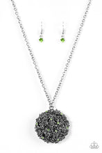 Load image into Gallery viewer, Paparazzi Royal In Roses - Green Rhinestones - Vintage Rosebuds - Necklace and matching Earrings - $5 Jewelry With Ashley Swint