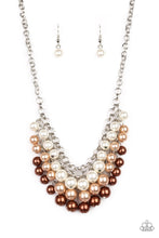Load image into Gallery viewer, Paparazzi Run For The HEELS! - Brown Pearls - Silver Necklace and matching Earrings - $5 Jewelry With Ashley Swint
