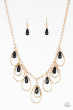 Load image into Gallery viewer, Paparazzi Rustic Ritz - Gold - Black Teardrop Beads - Necklace &amp; Earrings - $5 Jewelry With Ashley Swint