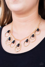 Load image into Gallery viewer, Paparazzi Rustic Ritz - Gold - Black Teardrop Beads - Necklace &amp; Earrings - $5 Jewelry With Ashley Swint