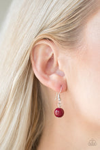 Load image into Gallery viewer, Paparazzi Sahara Sparrow - Red Beaded Accents - Silver Feather - Silver Chains Necklace and matching Earrings - $5 Jewelry With Ashley Swint