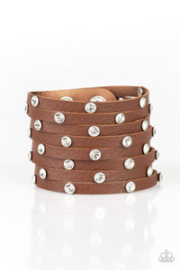 Paparazzi Sass Squad - Brown - Leather Bracelet - $5 Jewelry With Ashley Swint