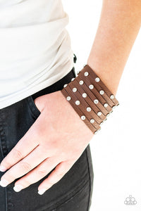 Paparazzi Sass Squad - Brown - Leather Bracelet - $5 Jewelry With Ashley Swint