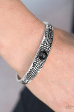 Load image into Gallery viewer, Paparazzi Singing Sahara - Black Bead - Silver Cuff Bracelet - $5 Jewelry With Ashley Swint