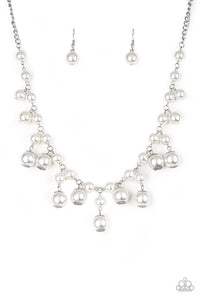 Paparazzi Soon To Be Mrs. - White - Pearls - Necklace & Earrings - $5 Jewelry with Ashley Swint