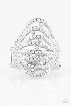 Load image into Gallery viewer, Paparazzi Stratospheric - White Rhinestones - Silver Ring - $5 Jewelry With Ashley Swint