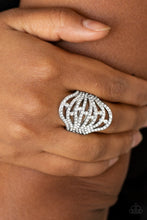 Load image into Gallery viewer, Paparazzi Stratospheric - White Rhinestones - Silver Ring - $5 Jewelry With Ashley Swint