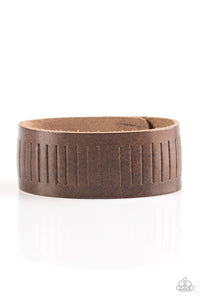 Paparazzi Take A Drive - Brown Leather - Wrap / Snap Bracelet - $5 Jewelry With Ashley Swint