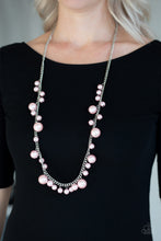 Load image into Gallery viewer, Paparazzi Theres Always Room At The Top - Pink Pearls - Silver Necklace and matching Earrings - $5 Jewelry With Ashley Swint