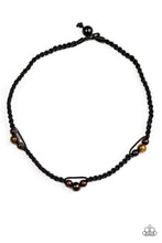 Load image into Gallery viewer, Paparazzi Vitality - Black - Tiger's Eye Stones - Sliding Knot - Urban Necklace - $5 Jewelry With Ashley Swint