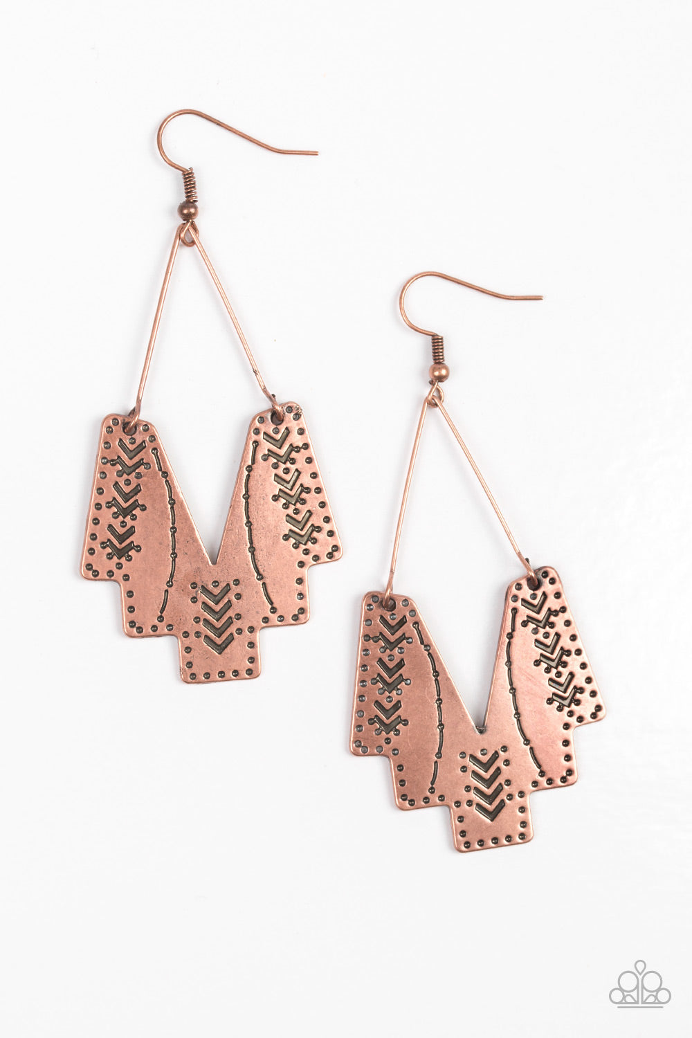 Paparazzi Arizona Adobe - Copper - Earrings - $5 Jewelry With Ashley Swint