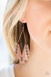 Paparazzi Arizona Adobe - Copper - Earrings - $5 Jewelry With Ashley Swint