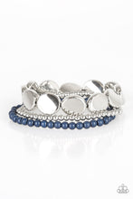 Load image into Gallery viewer, Paparazzi Beyond The Basics - Blue - Silver and Sargasso Sea Beads - Set of 3 Bracelets - $5 Jewelry With Ashley Swint