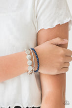 Load image into Gallery viewer, Paparazzi Beyond The Basics - Blue - Silver and Sargasso Sea Beads - Set of 3 Bracelets - $5 Jewelry With Ashley Swint