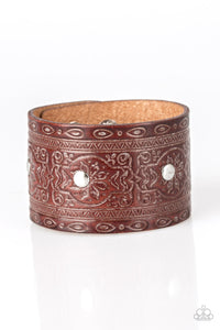 Paparazzi Boots and Broncos - Brown - Western Studded Leather - Bracelet - $5 Jewelry with Ashley Swint
