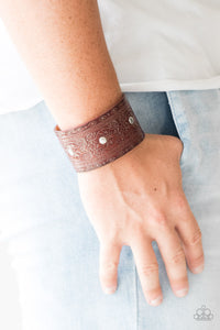 Paparazzi Boots and Broncos - Brown - Western Studded Leather - Bracelet - $5 Jewelry with Ashley Swint