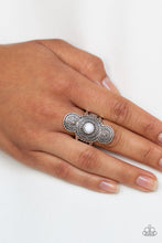 Load image into Gallery viewer, Paparazzi Desert Mandalas - White Bead - Silver Ring - $5 Jewelry With Ashley Swint