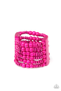Paparazzi Dont Stop BELIZE-ing - Pink - Wooden Beads - Stretchy Bracelet - $5 Jewelry with Ashley Swint