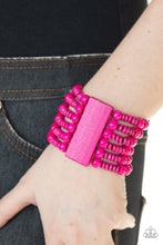 Load image into Gallery viewer, Paparazzi Dont Stop BELIZE-ing - Pink - Wooden Beads - Stretchy Bracelet - $5 Jewelry with Ashley Swint