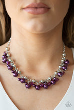 Load image into Gallery viewer, Paparazzi Duchess Royale - Purple Pearls - Silver Chain Necklace &amp; Earrings - $5 Jewelry With Ashley Swint
