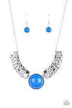 Load image into Gallery viewer, Paparazzi Egyptian Spell - Blue - Delicately Hammered - Silver Necklace &amp; Earrings - $5 Jewelry with Ashley Swint