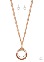 Load image into Gallery viewer, Paparazzi Elliptical Essence - Brown - Gold Hoops - Necklace &amp; Earrings - $5 Jewelry with Ashley Swint