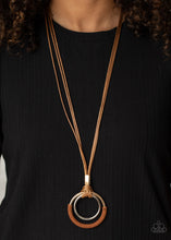 Load image into Gallery viewer, Paparazzi Elliptical Essence - Brown - Gold Hoops - Necklace &amp; Earrings - $5 Jewelry with Ashley Swint