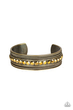 Load image into Gallery viewer, Paparazzi Empress Etiquette - Brass - Rhinestones - Cuff Bracelet - $5 Jewelry With Ashley Swint