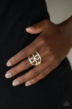 Load image into Gallery viewer, Paparazzi Fabulously Frosted - Gold - White Rhinestones - Ring - $5 Jewelry with Ashley Swint